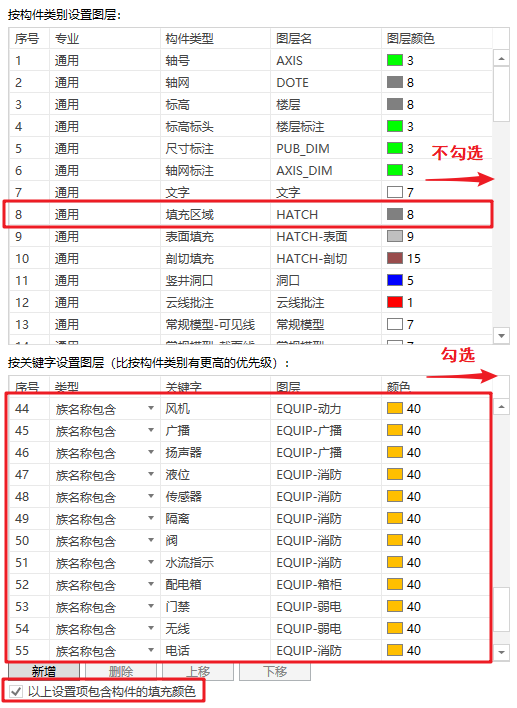 勾选“以上设置项包含构件的填充颜色”选项效果对比1