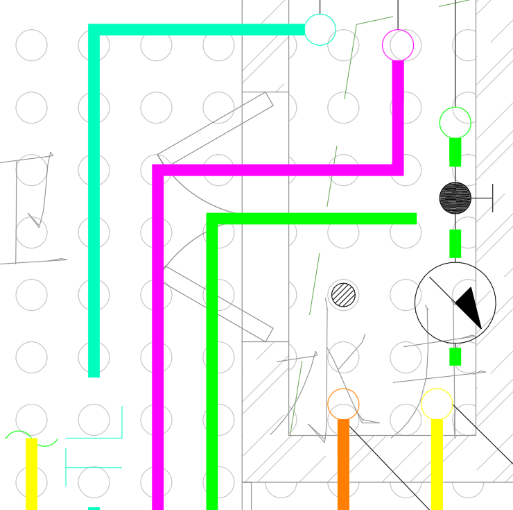 默认导出水立管圆圈